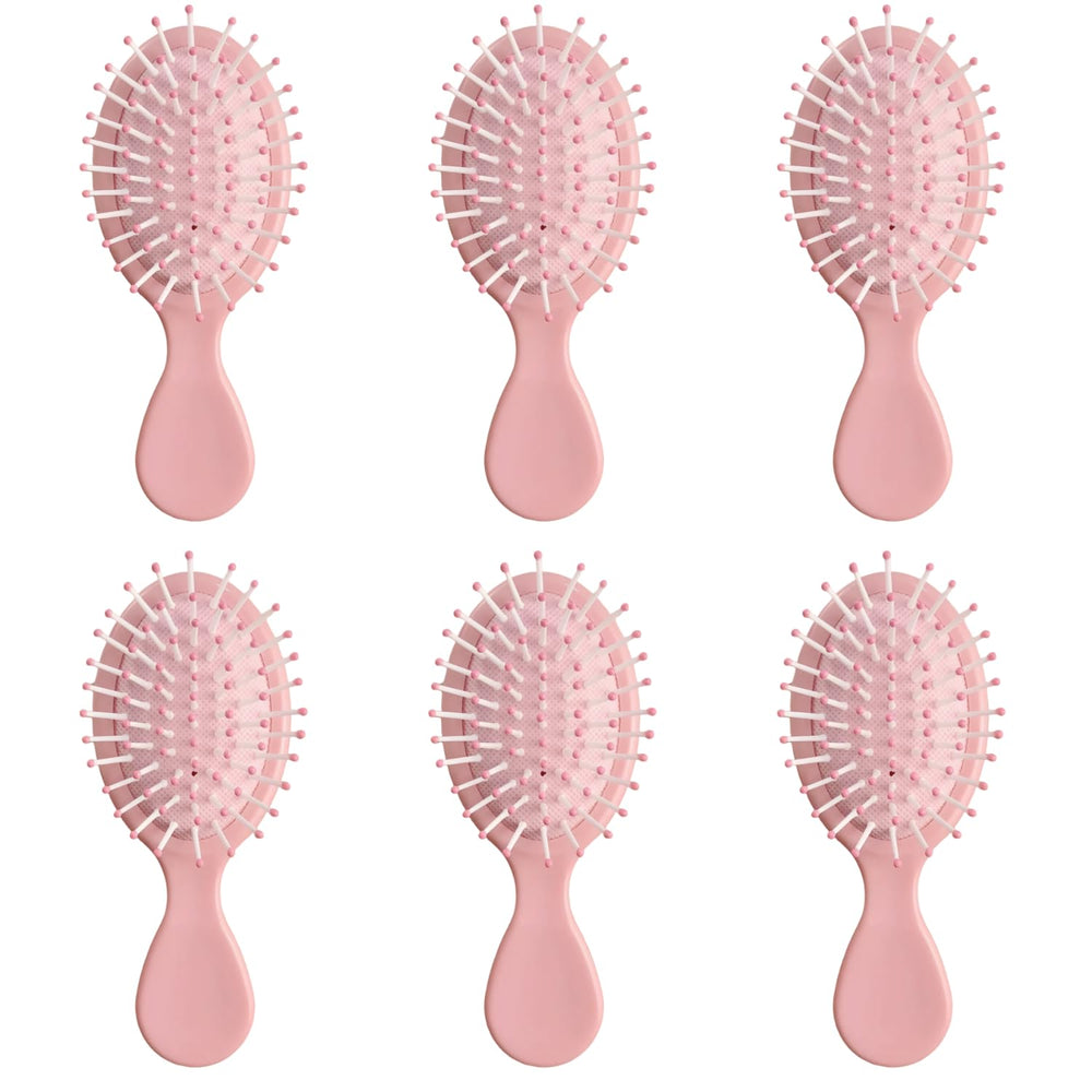 AESPAKO mini wet hair brush pink pack with soft cushions for gentle detangling.