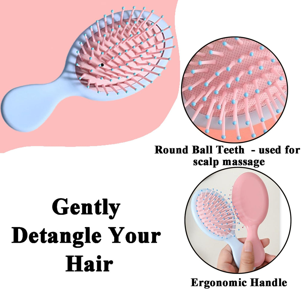 AESPAKO mini wet brush travel compact in pink for quick detangling