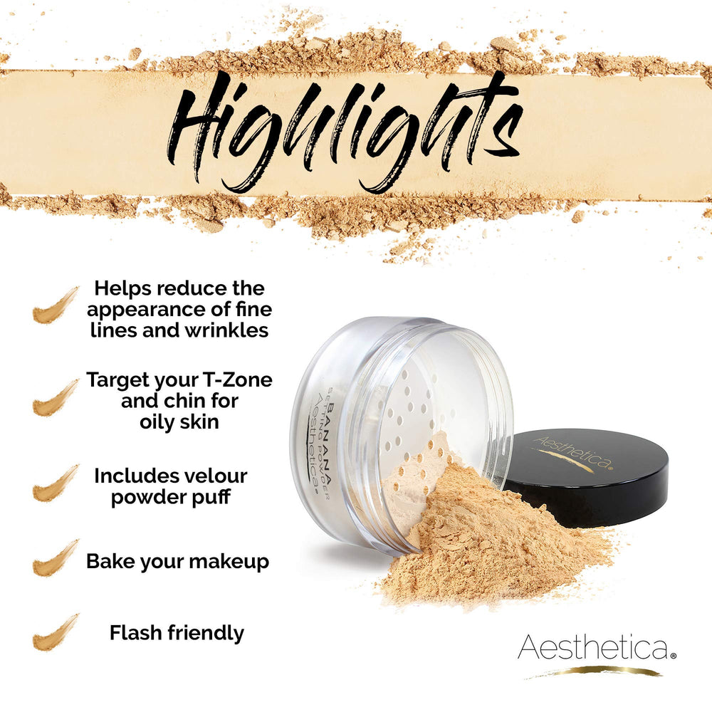 Aesthetica Banana Loose Setting Powder under-eye area brightens and evens tone
