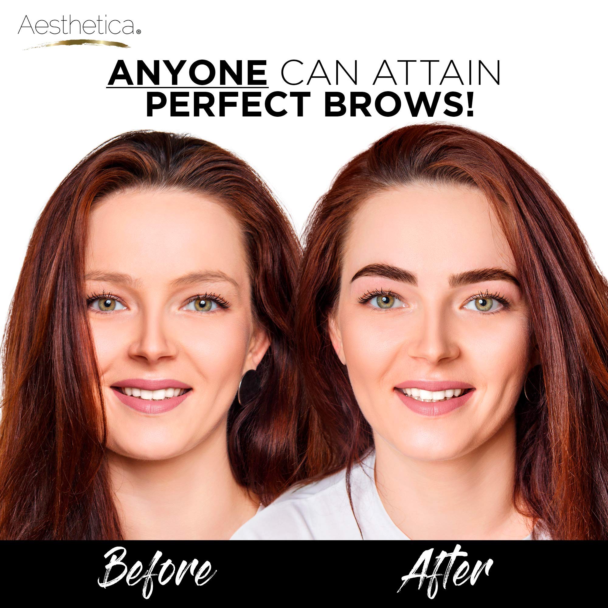 Aesthetica Brow Contour Kit wax provides hold for defined arches