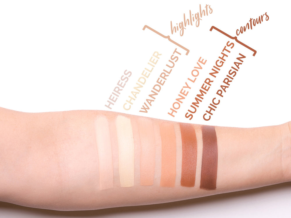 Aesthetica Cream Contour Kit mirrored palette reflects light for precise application.