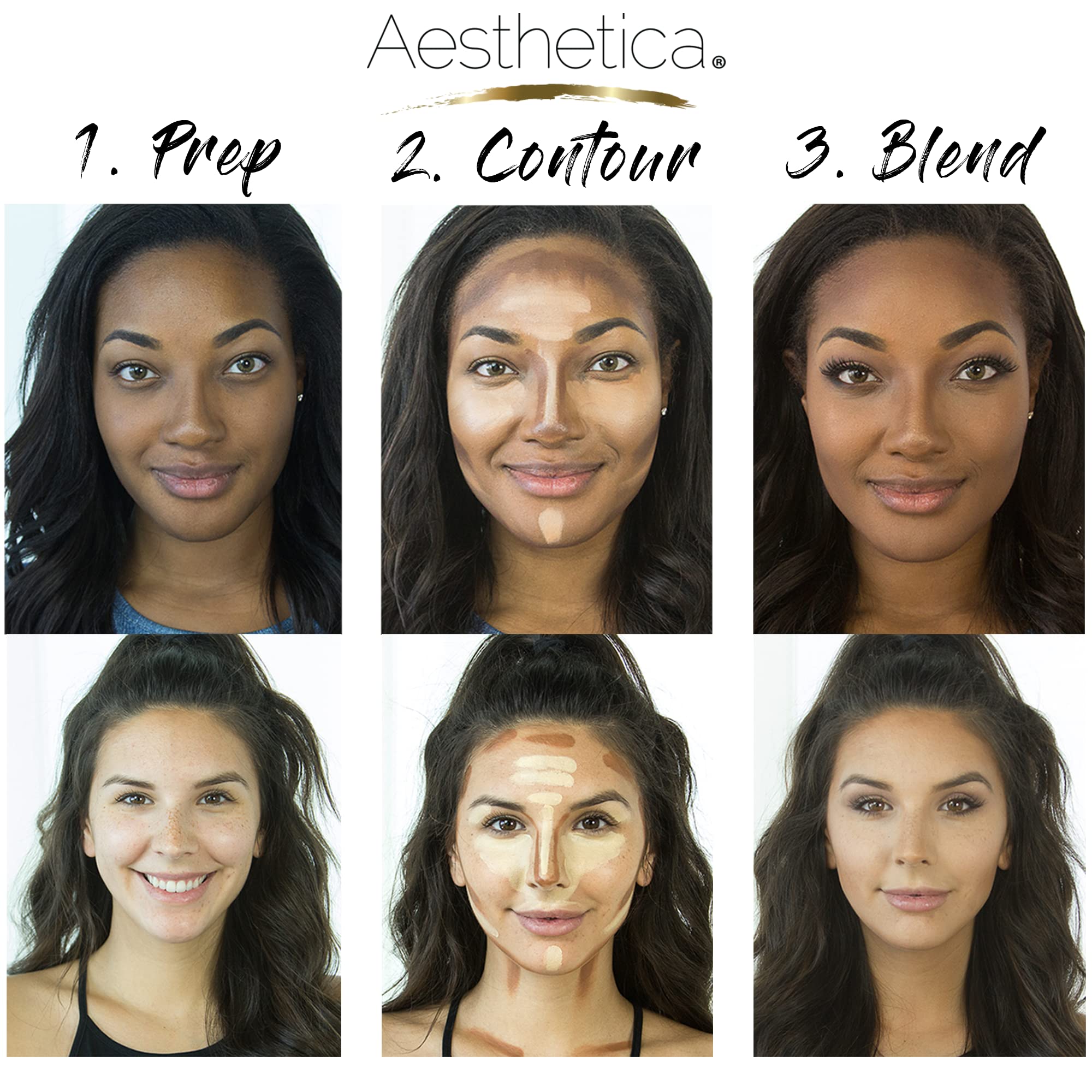 Aesthetica Cream Contour Kit refillable pans support ongoing customization.