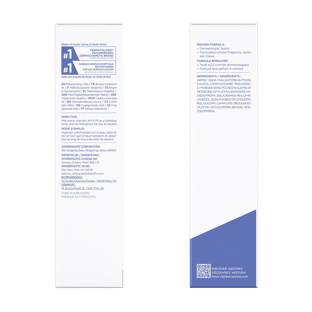 AESTURA ATOBARRIER365 ceramide mist—24-hour hydration potential.