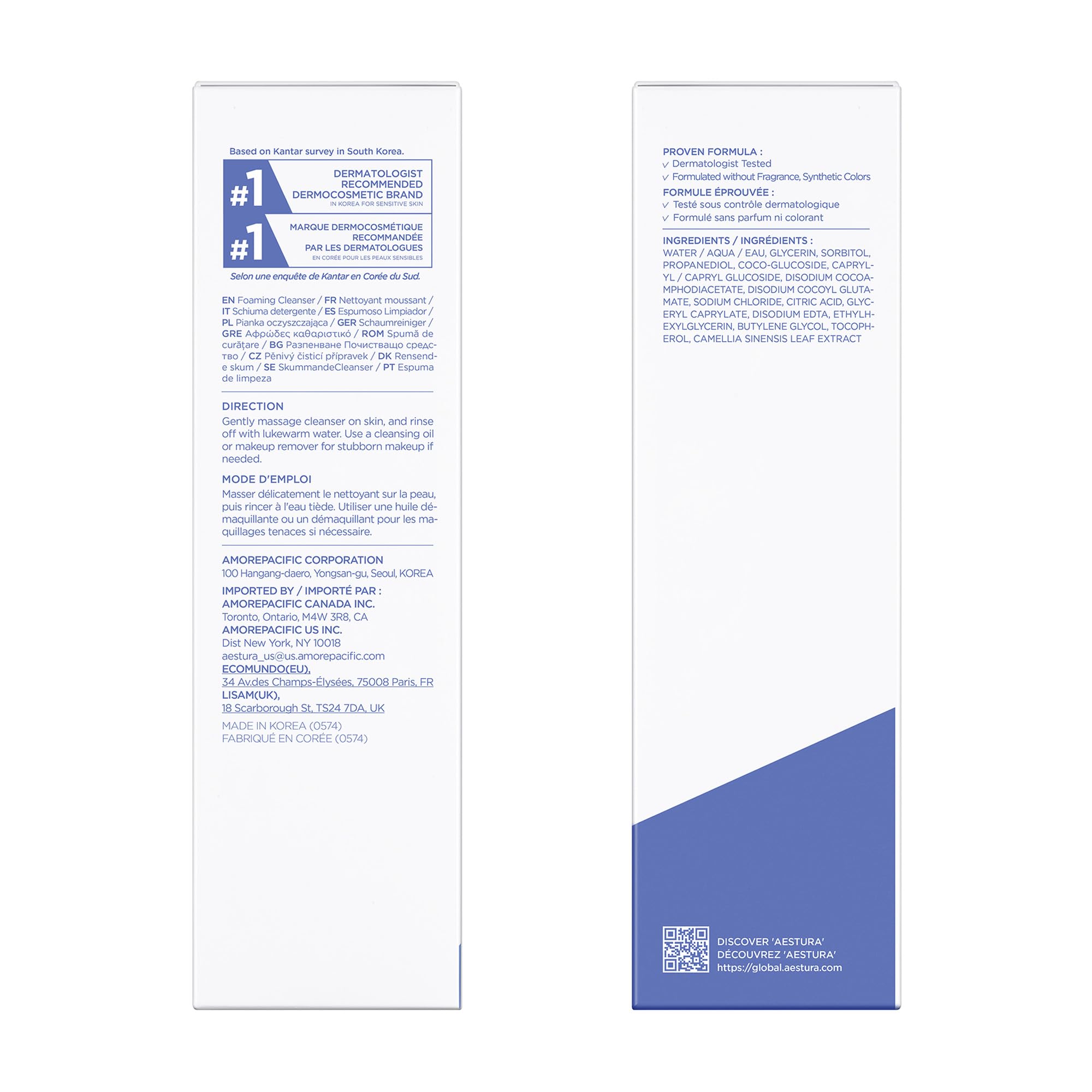 AESTURA ATOBARRIER365 dry skin solution visual suggests comforting cleanse for dry skin.