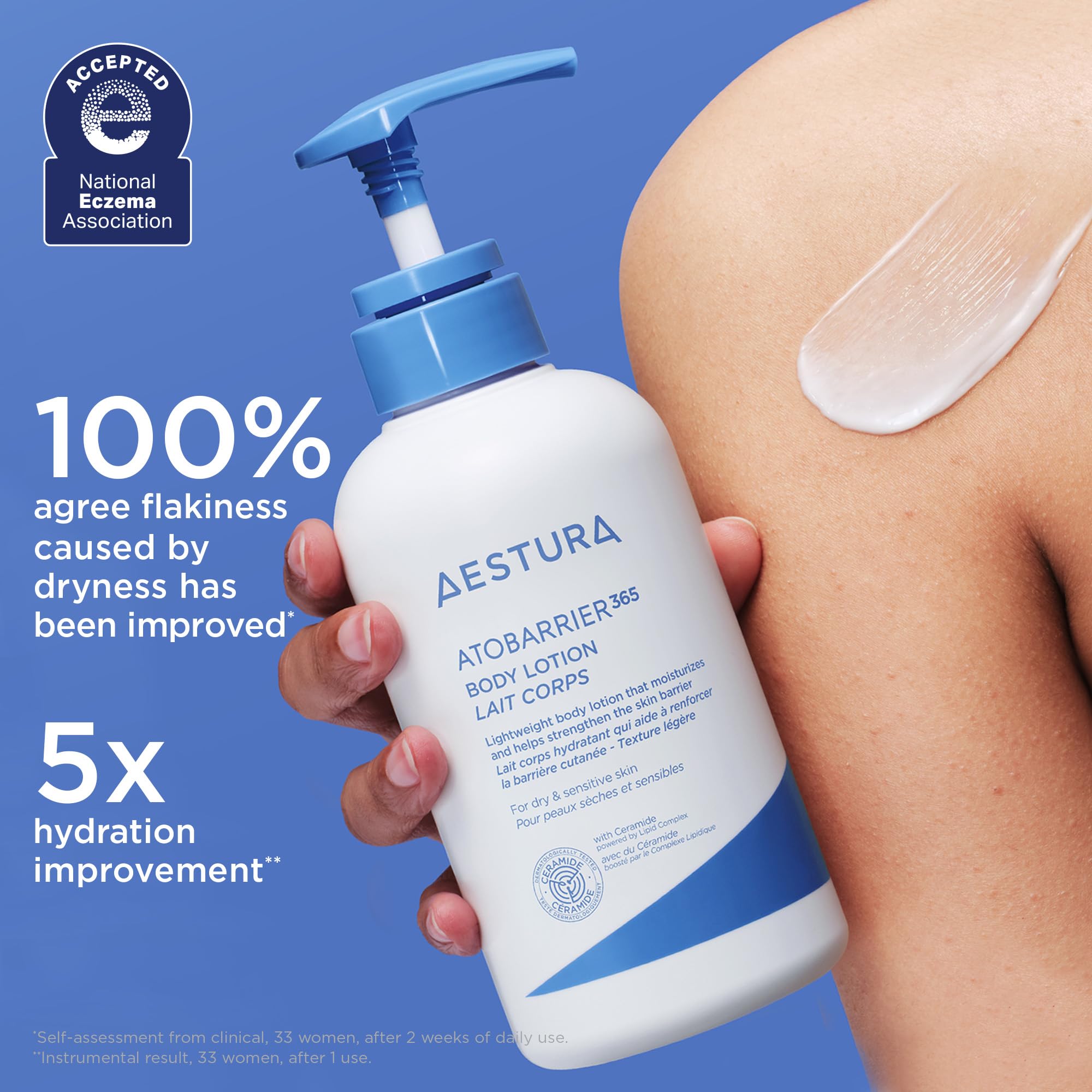 AESTURA ATOBARRIER365 eczema-prone skin test image signals allergy-tested confidence.