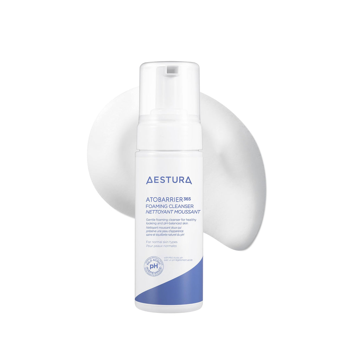 AESTURA ATOBARRIER365 foaming cleanser bottle for daily gentle cleansing.
