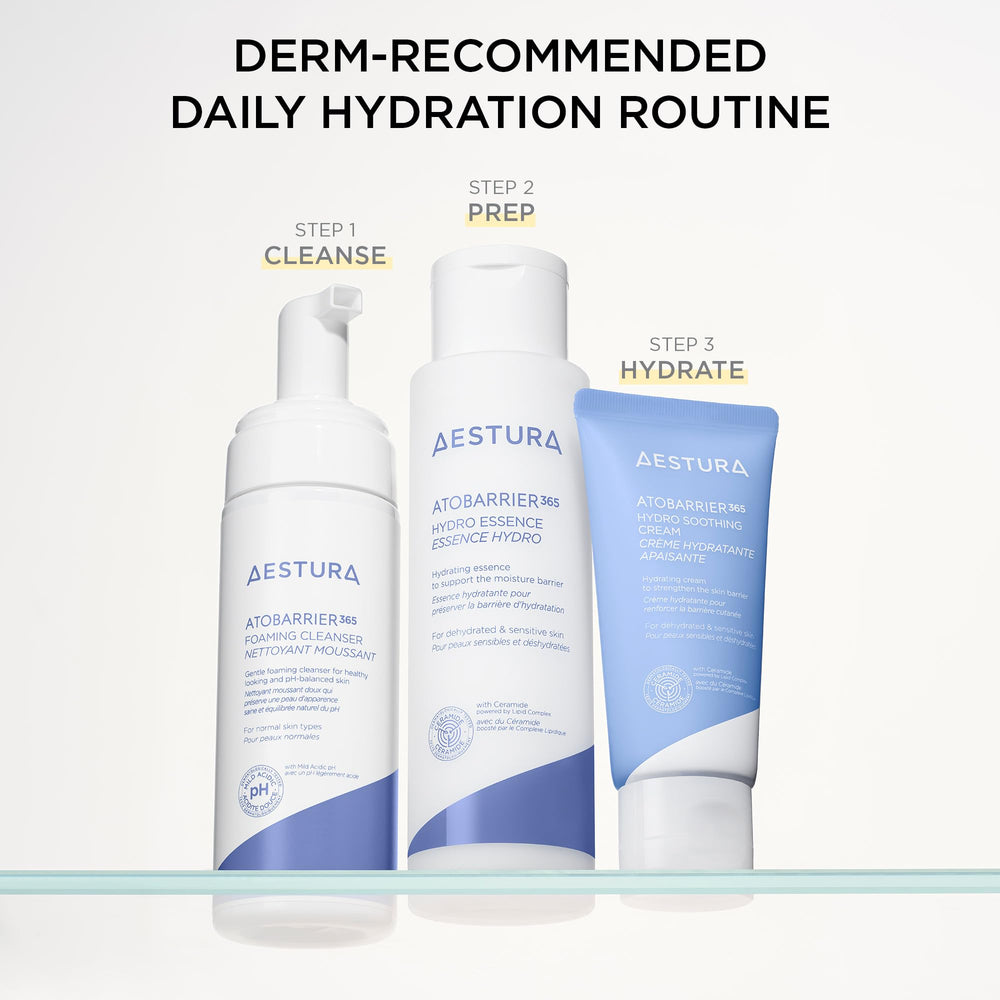 AESTURA ATOBARRIER365 Hydro Soothing Gel Cream demonstrating its skin benefits for sensitive skin.