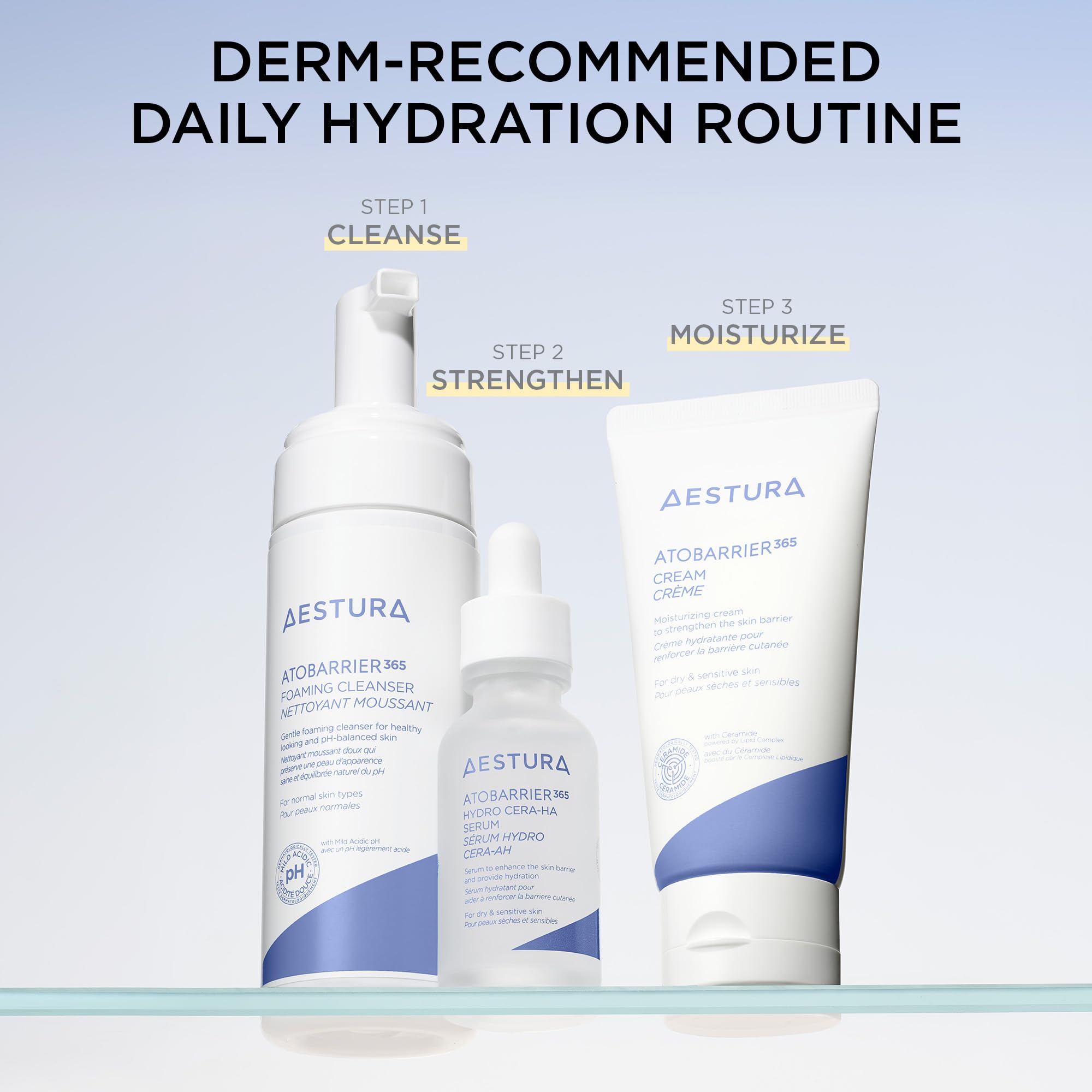 AESTURA ATOBARRIER365 mineral oil-free icon highlights clean formula for balanced skin.