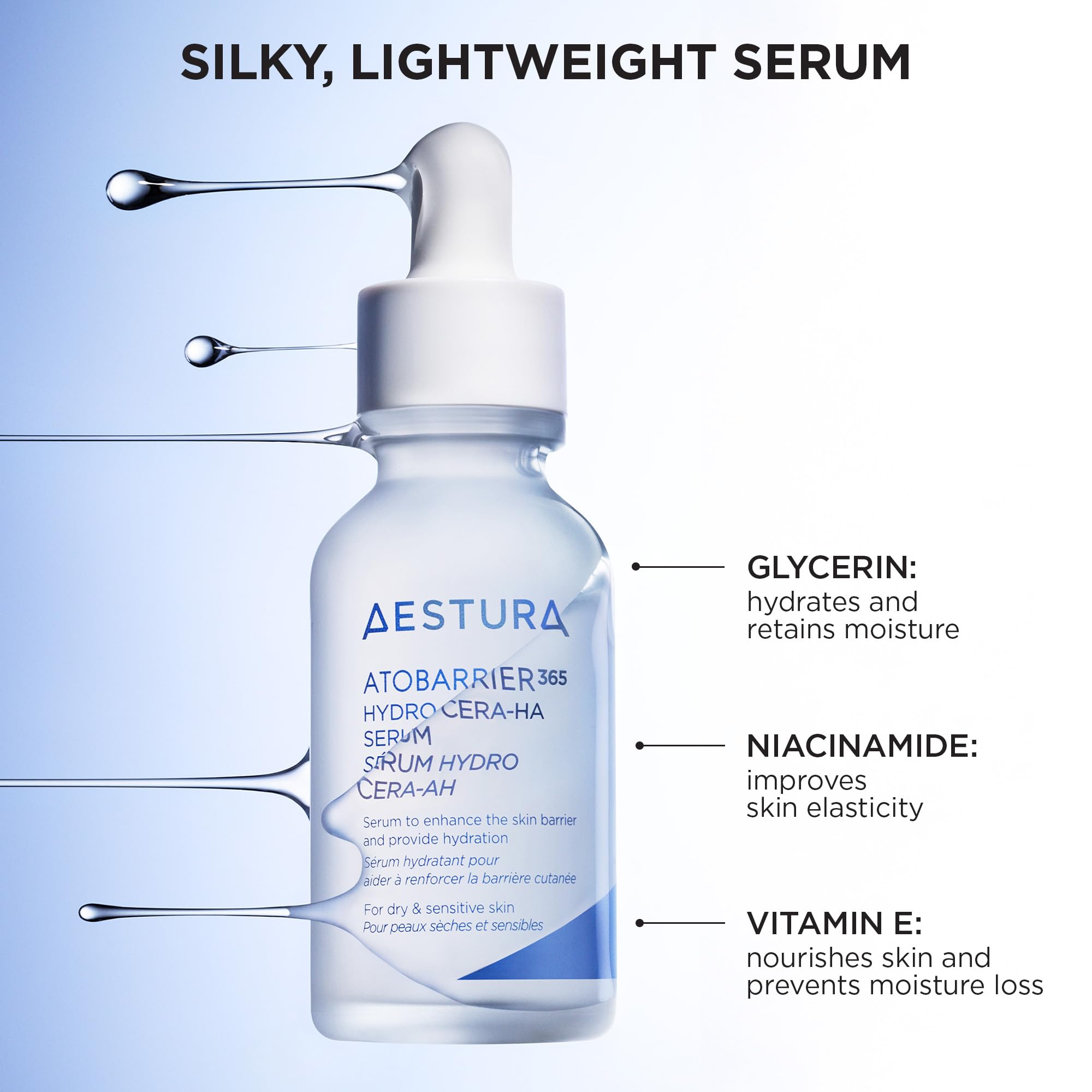 AESTURA ATOBARRIER365 gel texture close-up ideal for lightweight moisturization.
