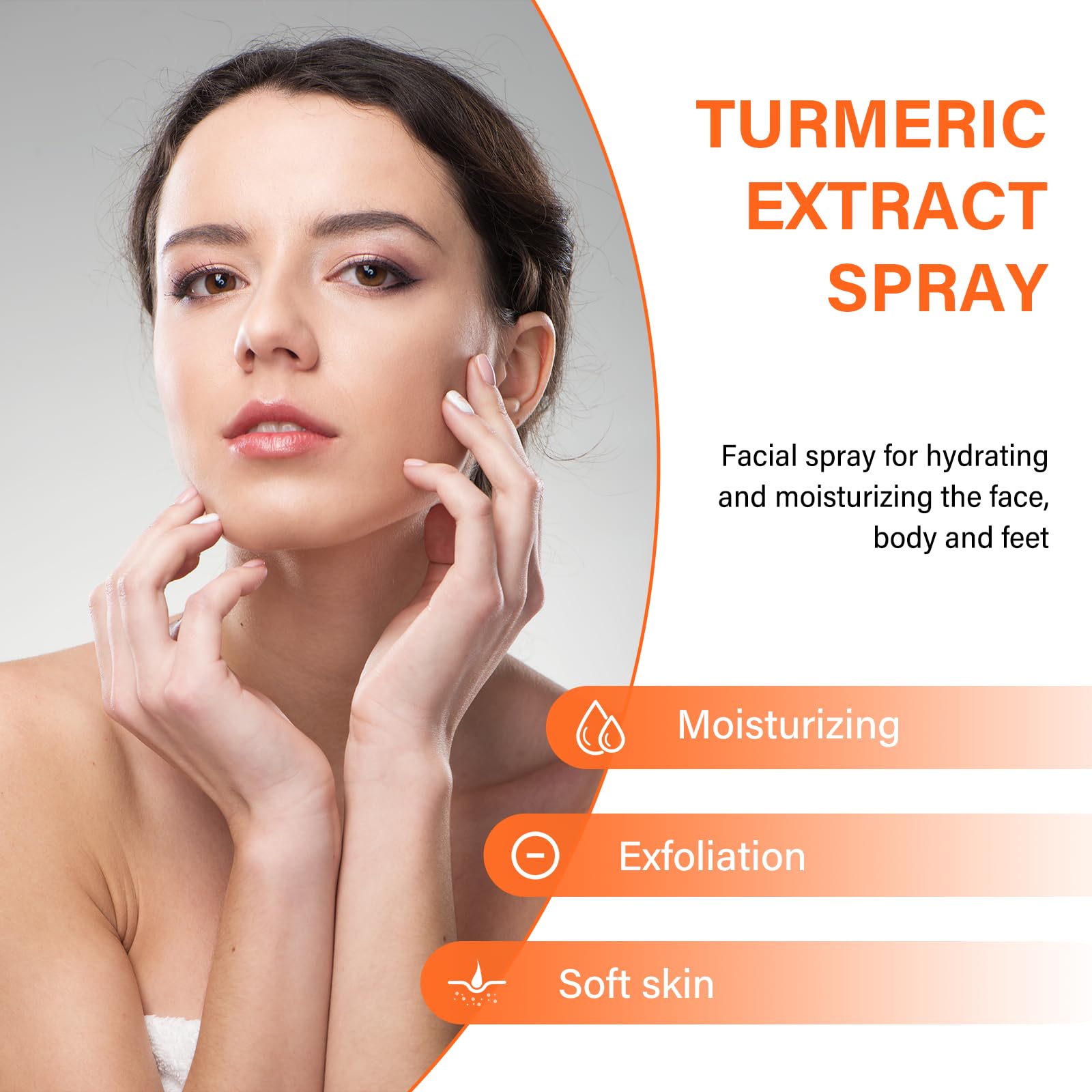 Aevezom Body Keratin Care Turmeric Spray massaged 2–3 minutes for exfoliation.