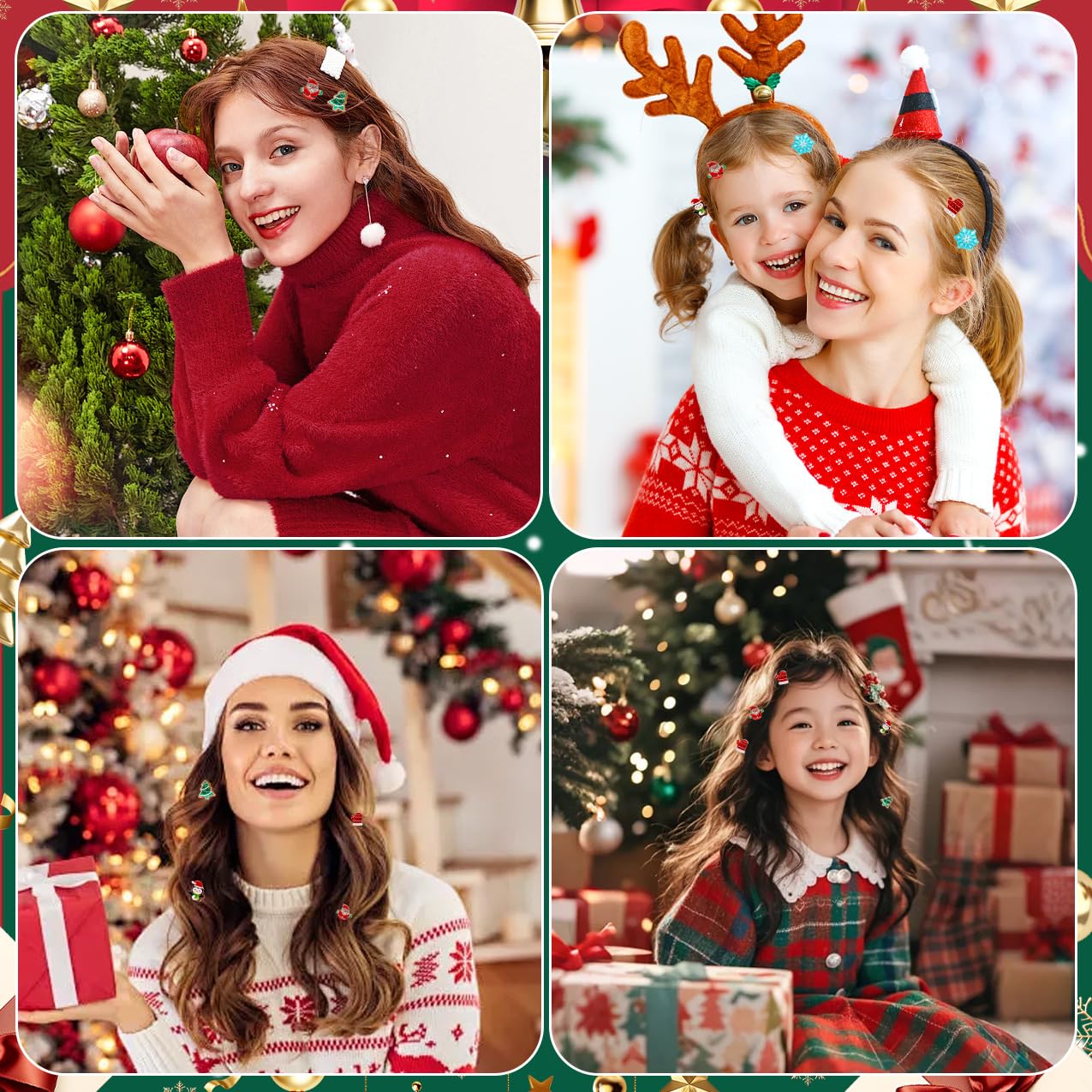 AEYURUID clips smooth edge design ensures comfortable secure grip throughout festive activities.