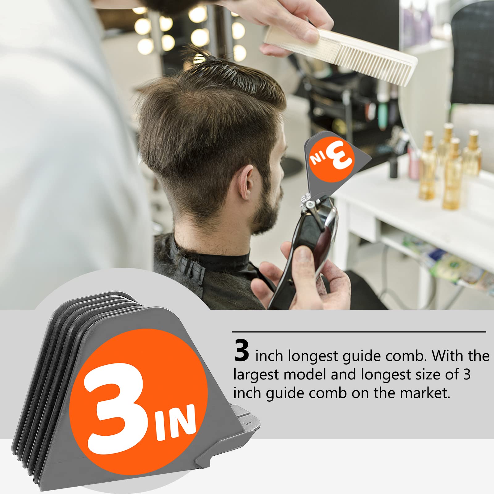 AFANSO Mega Hair Clipper Guards enabling a long-cut style with balanced sides.