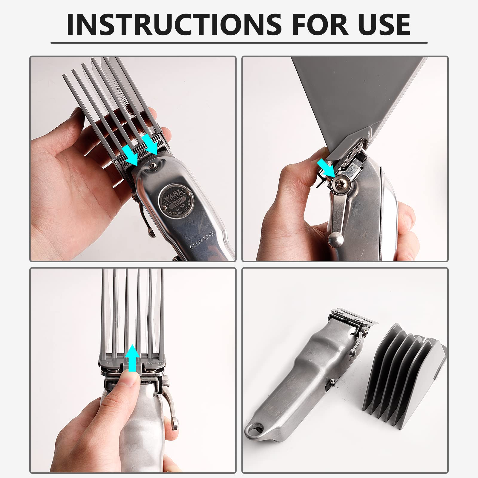 AFANSO Mega Hair Clipper Guards fit Wahl full-size clippers for broad compatibility.