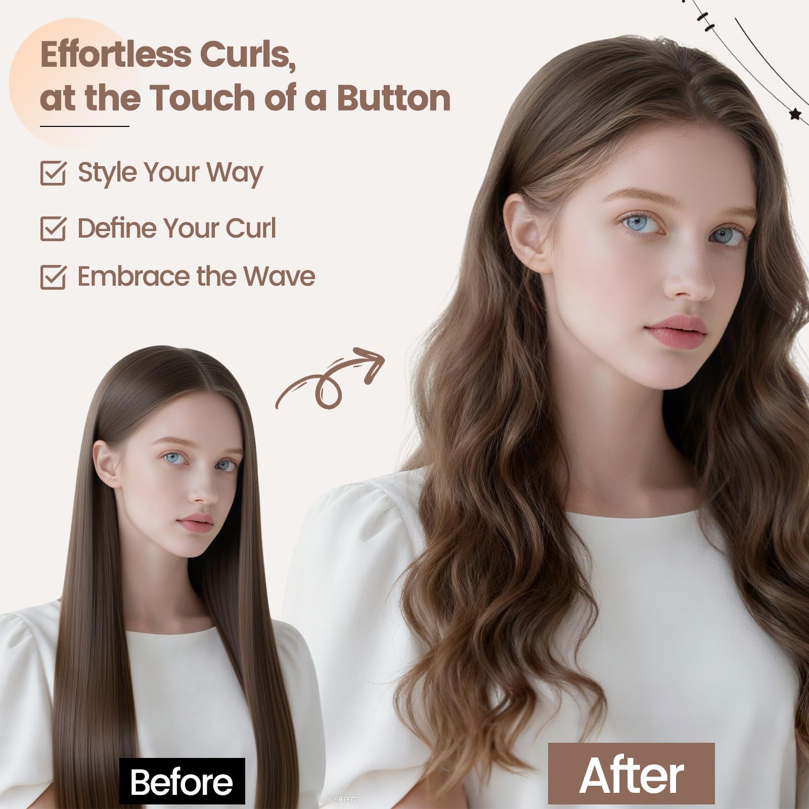 AFDD root-to-end defined curls example on medium-length hair.