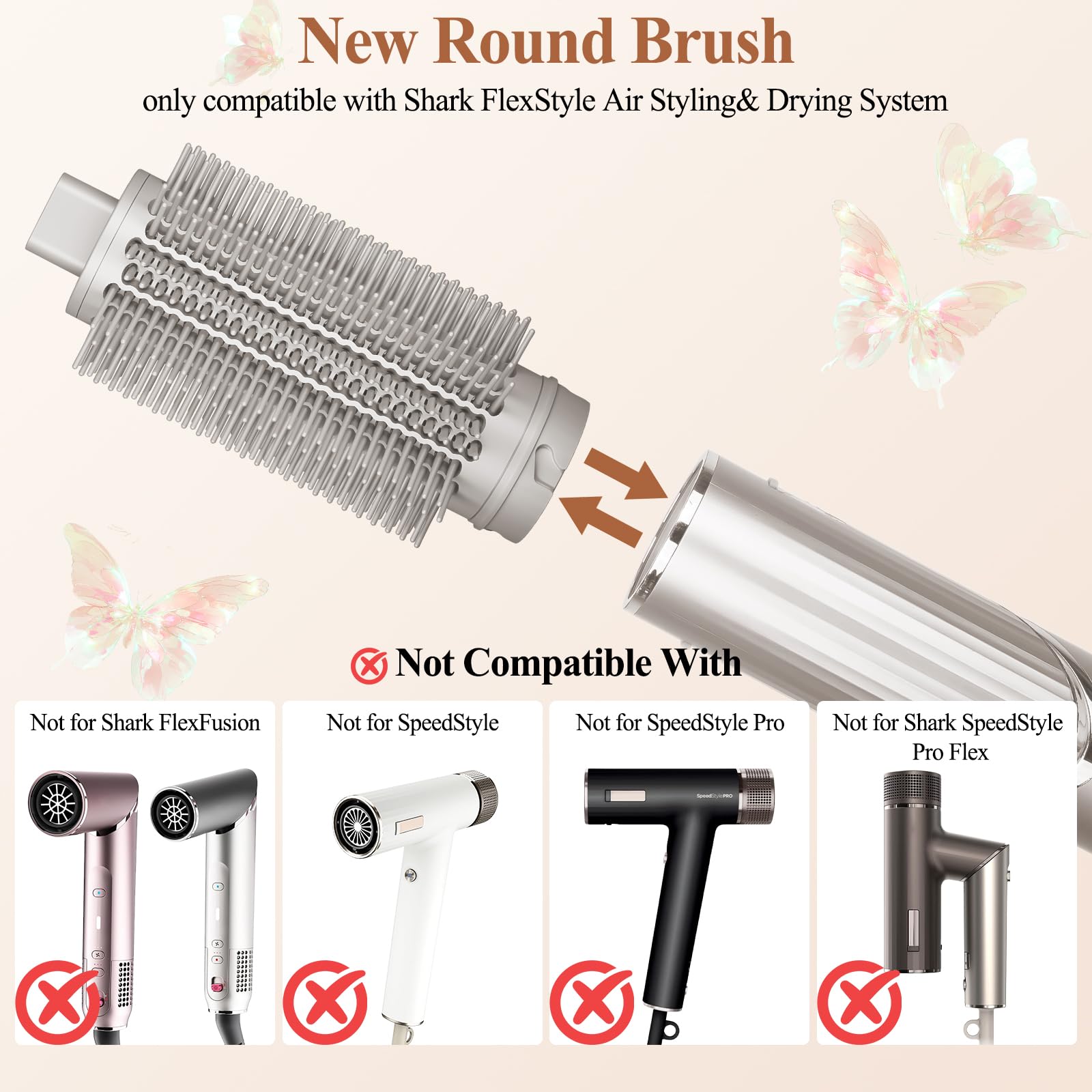 AFDD round brush bristles glide through hair for shiny, frizz-free results