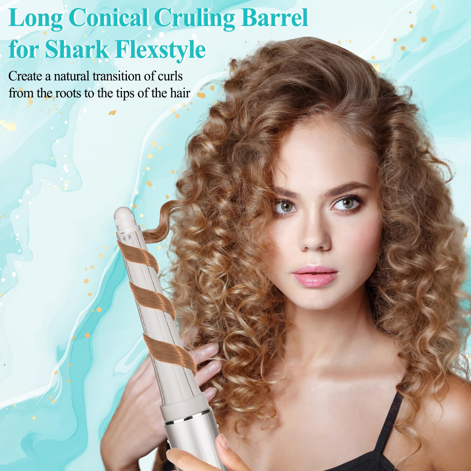 AFDD Shark FlexStyle attachment in use for symmetrical curls and alternating patterns