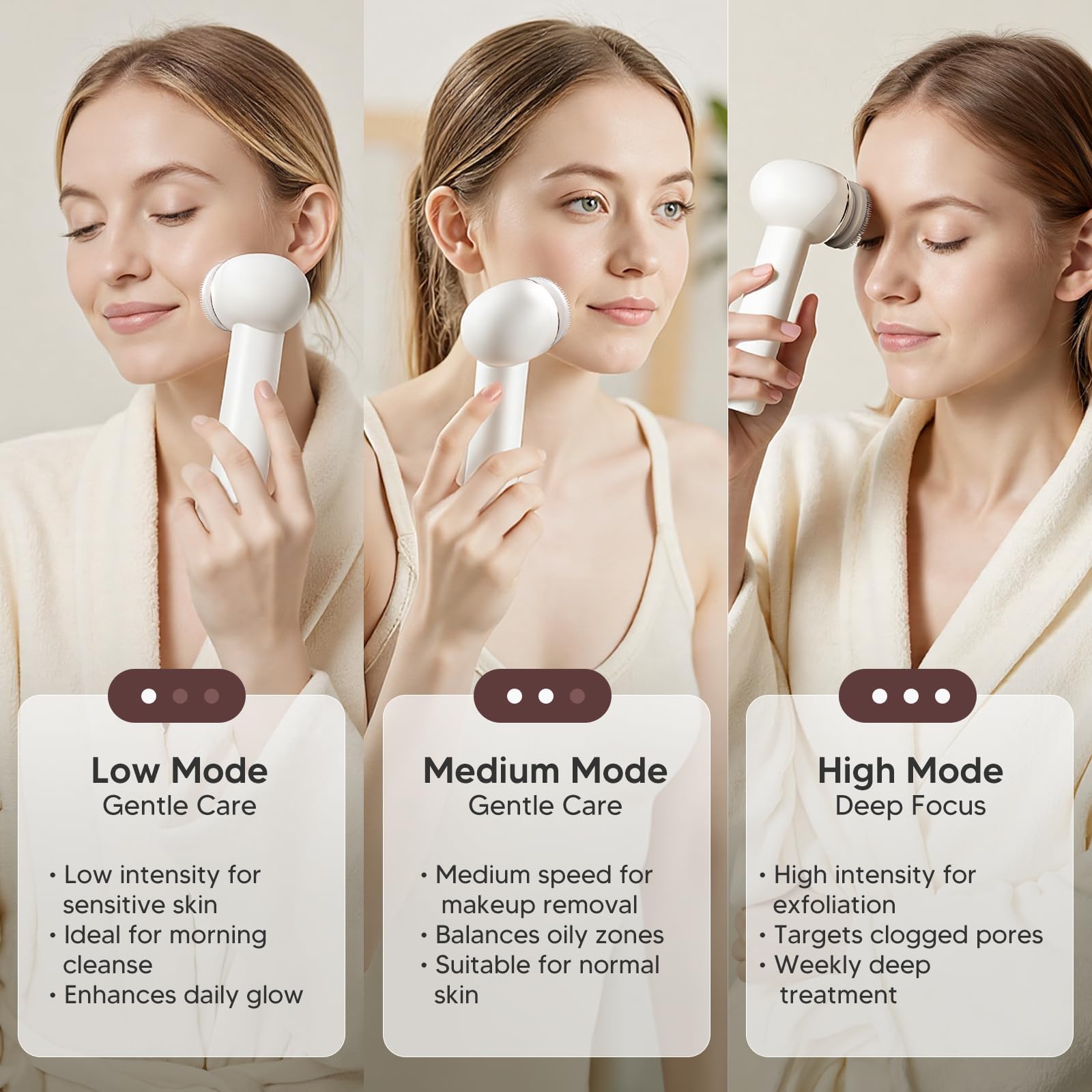 AFEIOFT hygienic silicone bristles gentle for sensitive skin up close
