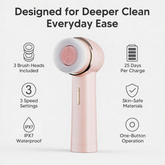 afeioft teen cleansing brush bidirectional rotation in action for deeper cleanse without harsh scrubbing.