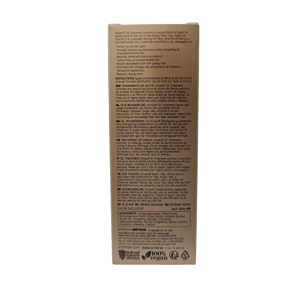 Affinage Kitoko Oil Treatment ingredients argan and shea provide antioxidant nourishment.