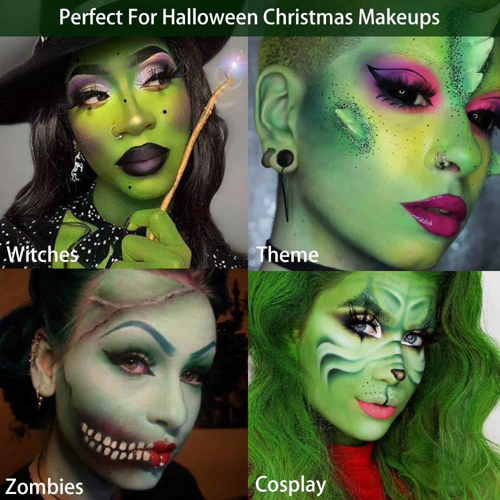 Afflano green eyeshadow palette bold emerald shades for dramatic party looks.
