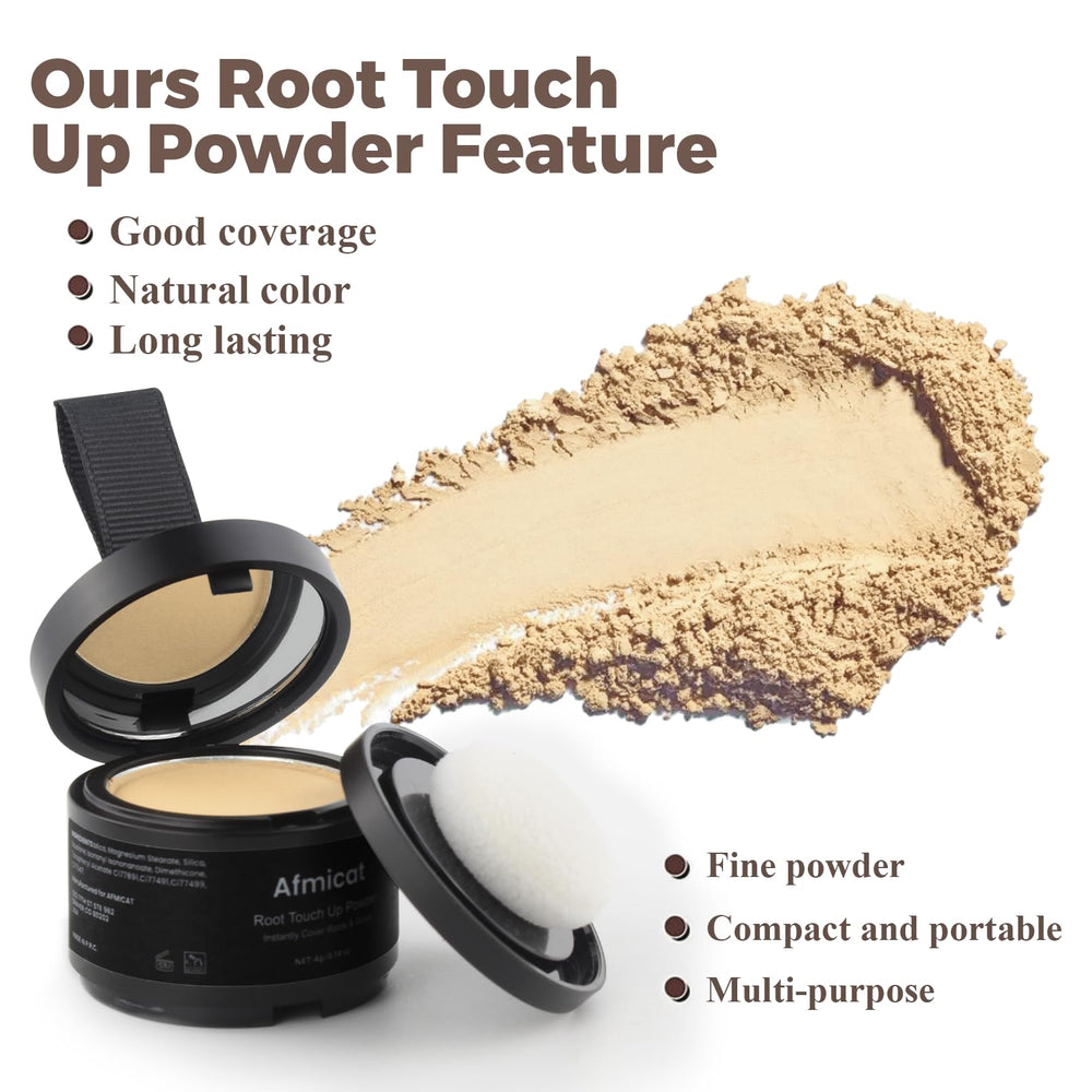 afmicat Instant Hairline Powder bald spot fill creates a fuller-looking hairline.