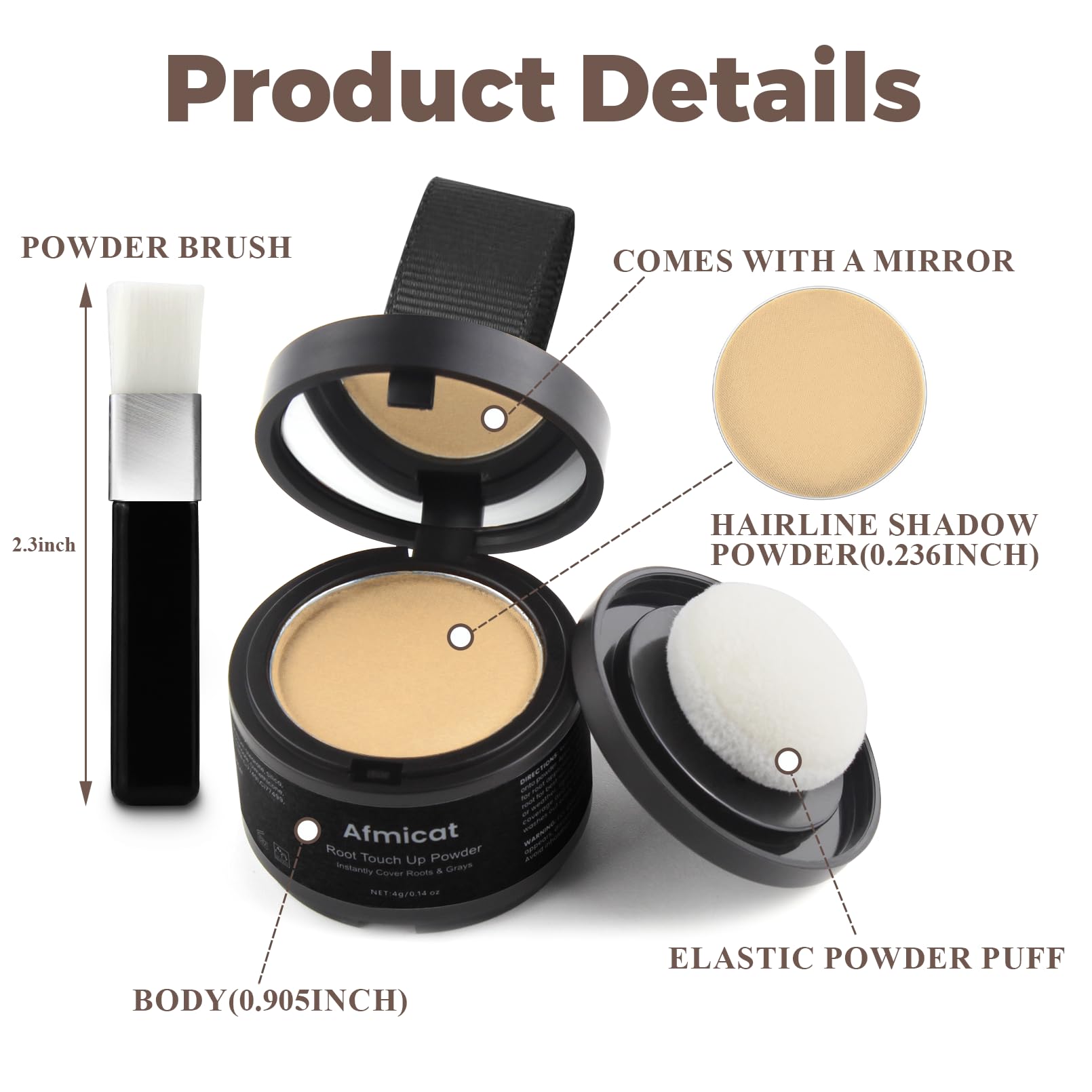 afmicat Instant Hairline Powder beard-definition helps shape facial hair.