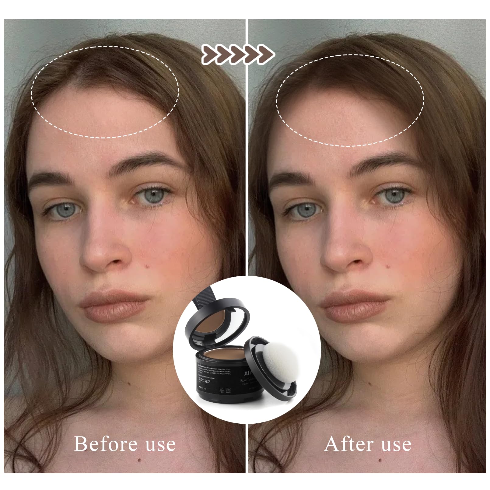 Afmicat polvo para líneas capilares cubre canas de forma natural.