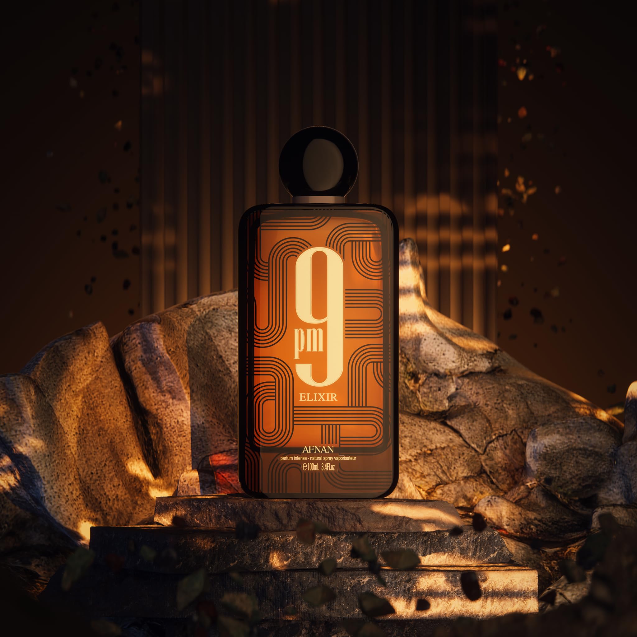 Afnan 9 PM Elixir worn for night-out elegance and confidence.