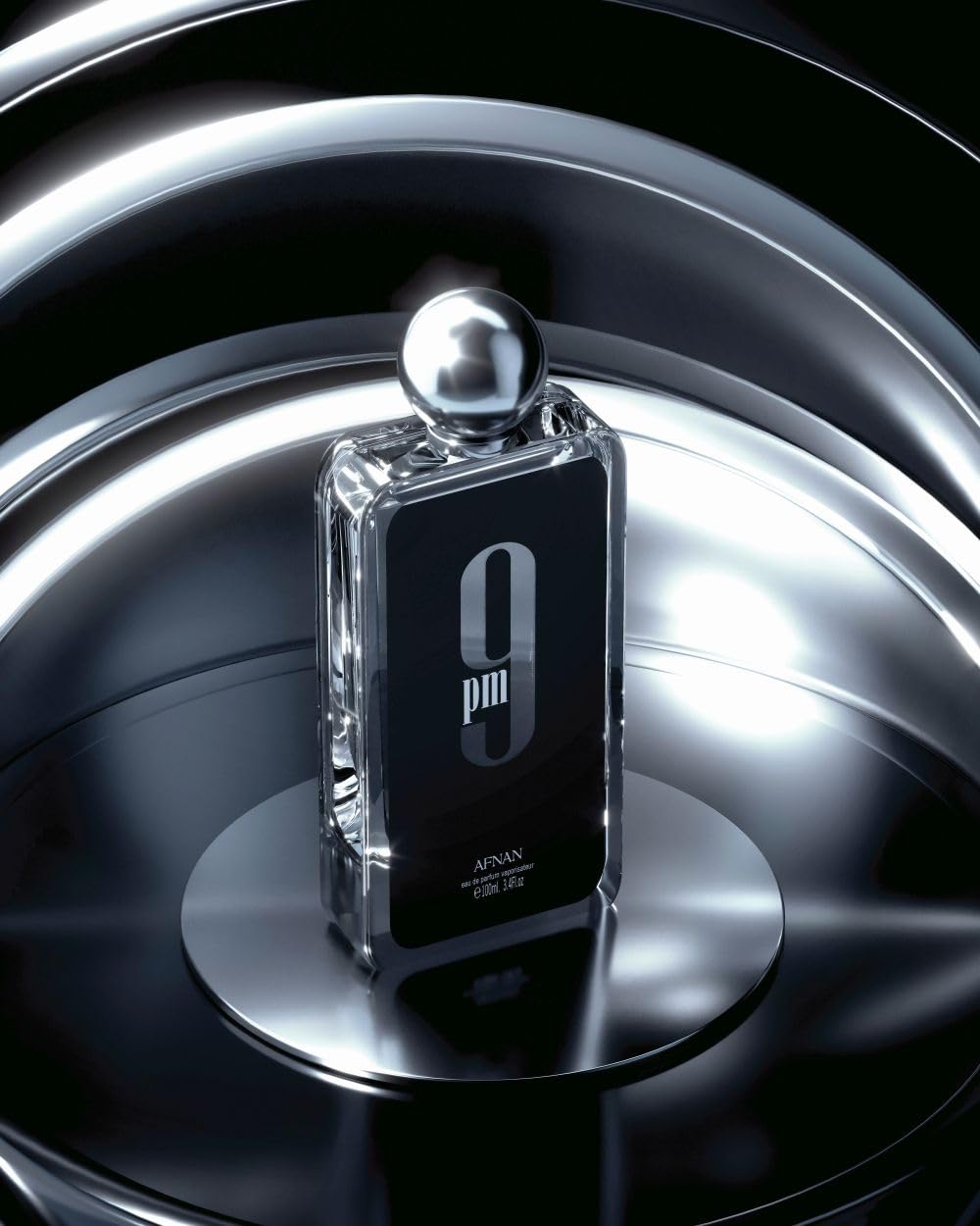 Afnan 9 PM for Men bottle cap close-up shows durable, travel-friendly design.