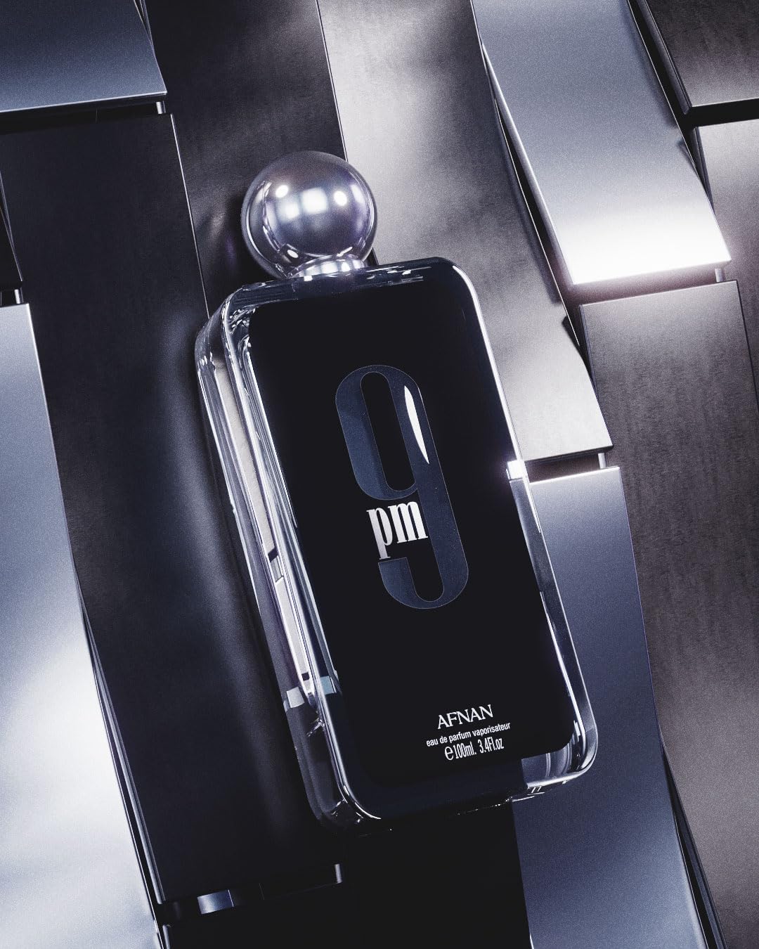 Afnan 9 PM for Men outer box completes a sophisticated fragrance experience.