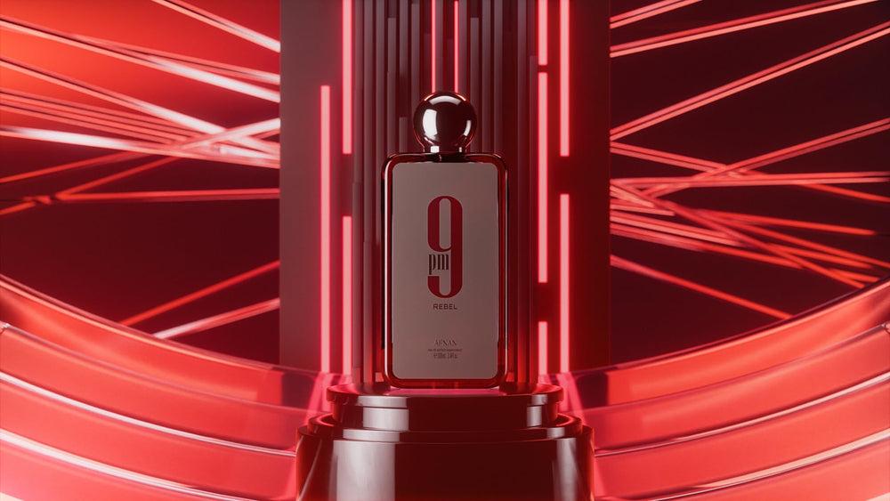 Afnan 9 PM Rebel unisex perfume in use suggests versatile wear for him or her.
