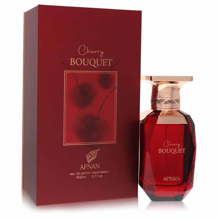Afnan Cherry Bouquet EDP base notes include vanilla and cedar for warmth.