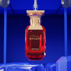Afnan Cherry Bouquet EDP top notes reveal cherry and almond for a tantalizing start.