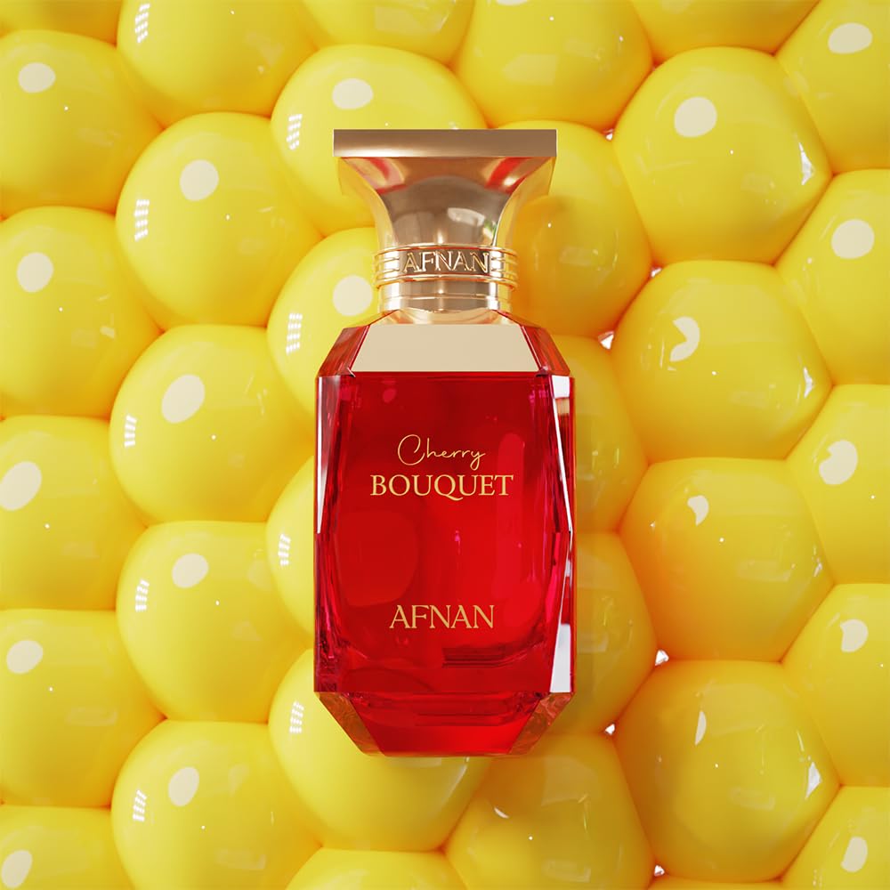Afnan Cherry Bouquet EDP worn for confident evening glamour.