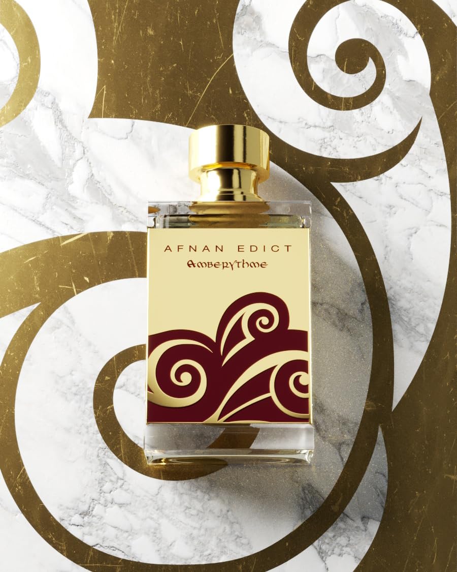 Afnan Edict Amberythme note close-up hinting vanilla-sandalwood warmth