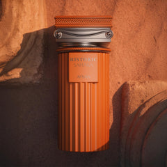 Afnan Historic Sahara bottle closeup highlights warm spicy notes for instant warmth.