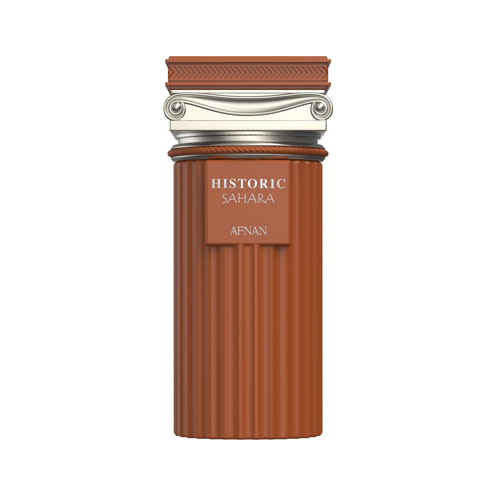 Afnan Historic Sahara extrait bottle front, delivering a signature scent inspired by desert elegance.