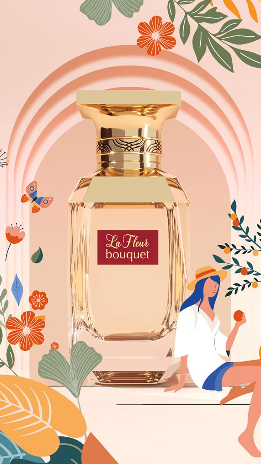 Afnan La Fleur Bouquet mid-notes Litchi image suggesting luminous fruity-floral signature