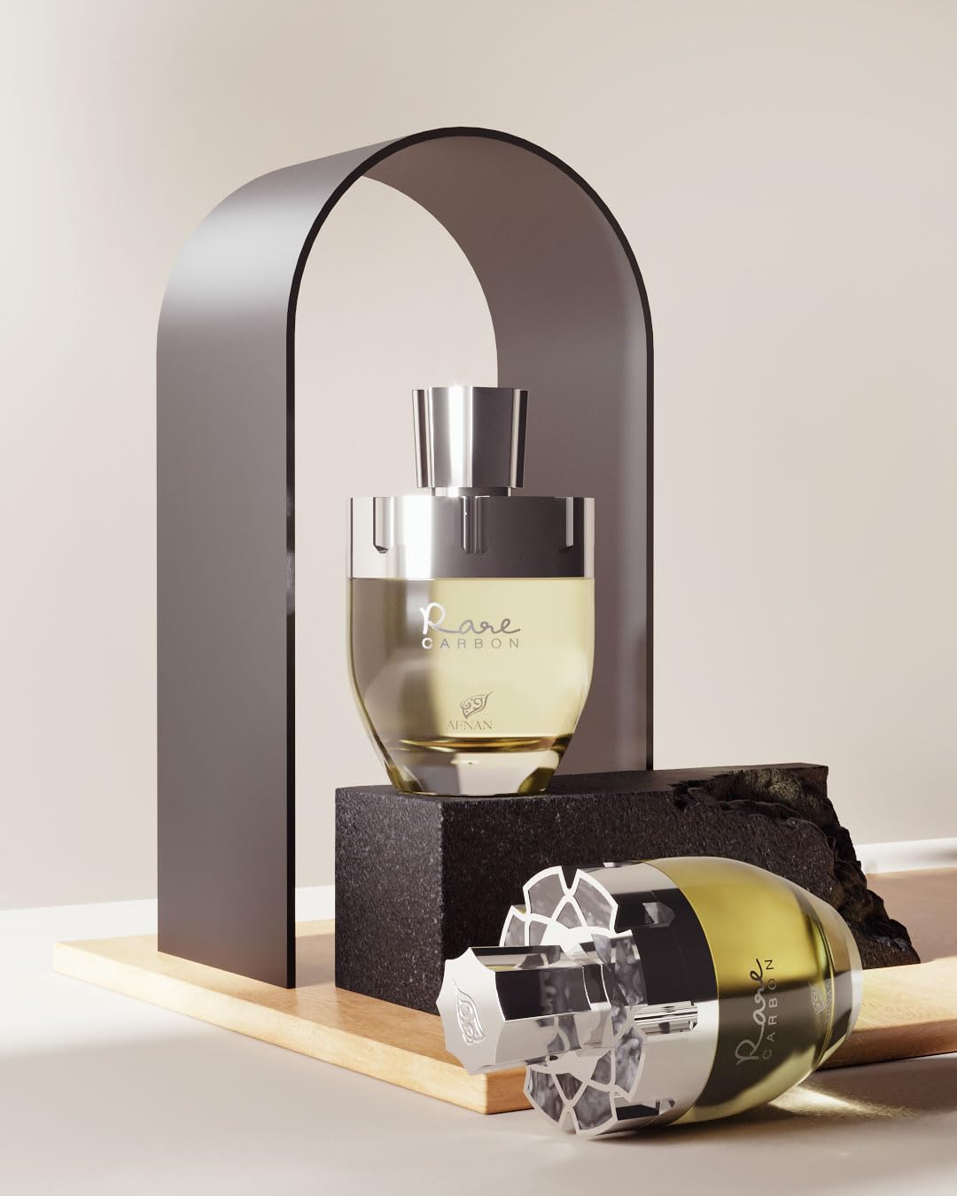 Afnan Rare Carbon packaging box conveys sophistication for gifting or personal indulgence.