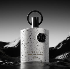 Closeup of Afnan Supremacy bottle lid detailing for premium craftsmanship.
