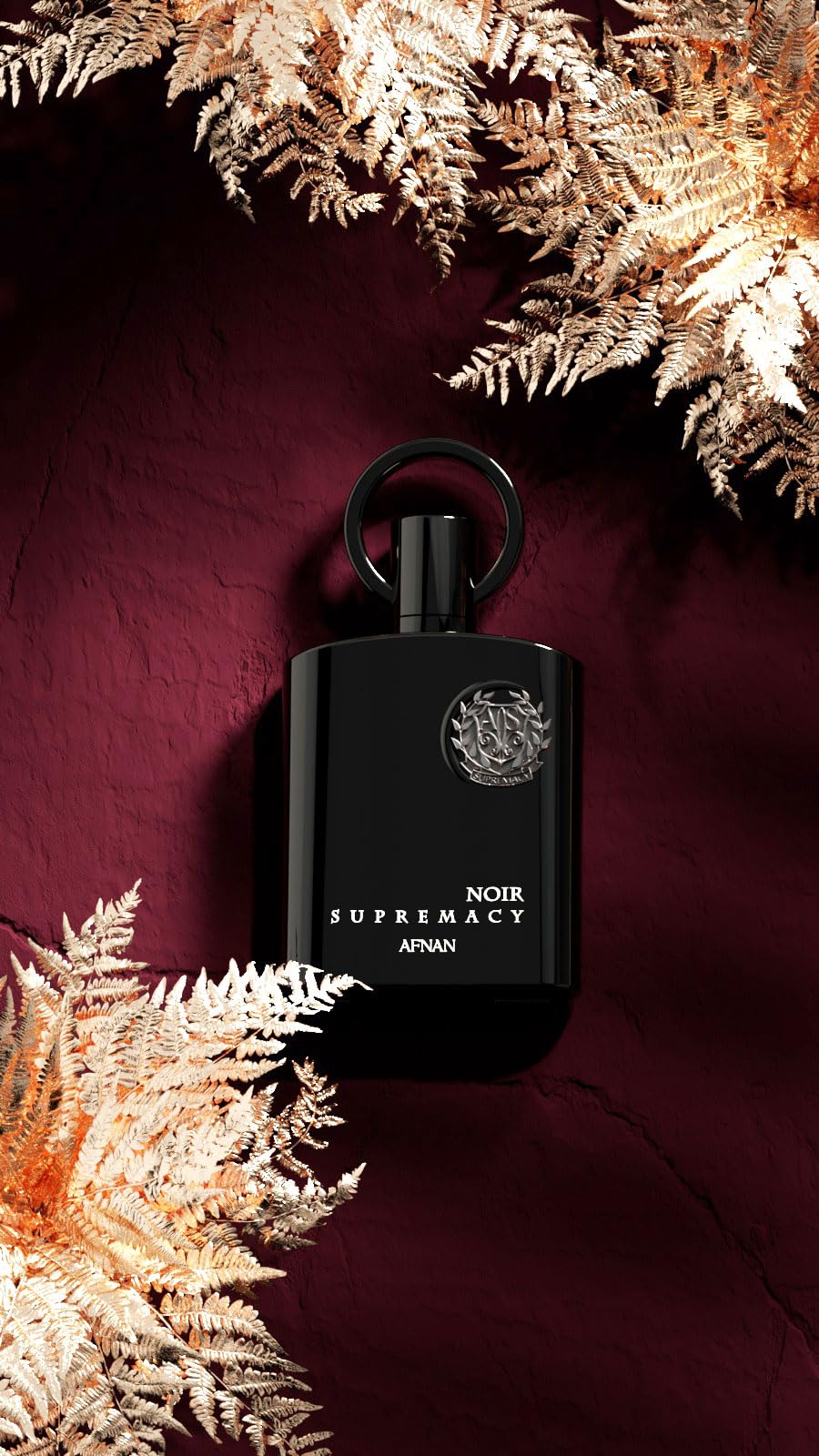 Afnan Supremacy Noir packaging box conveys luxury gifting appeal.