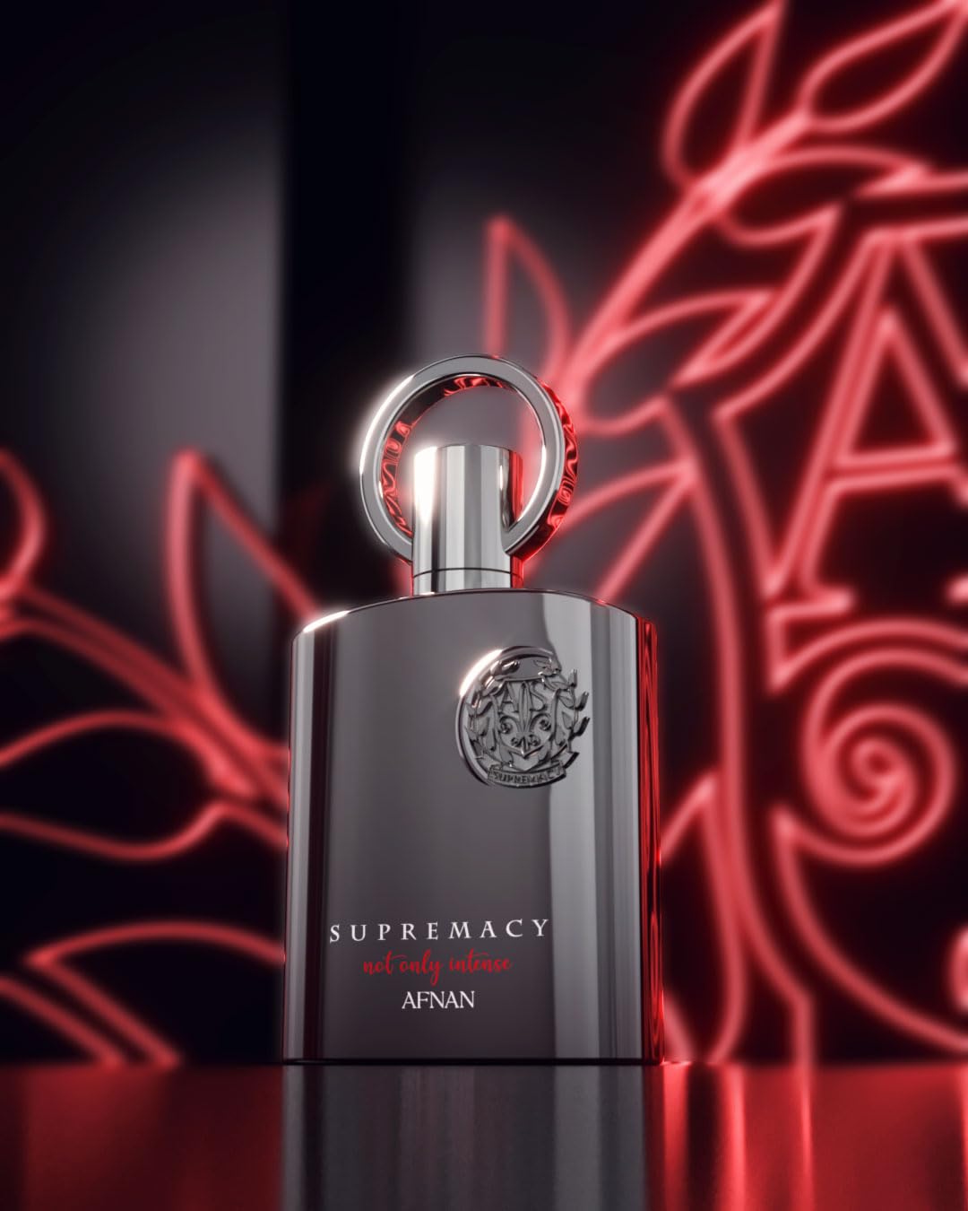 Afnan Supremacy Not Only Intense product detail shot reveals elegant branding