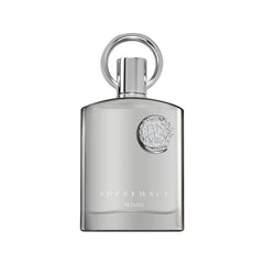 Afnan Supremacy Silver bottle front view, premium design for gifting and personal collection