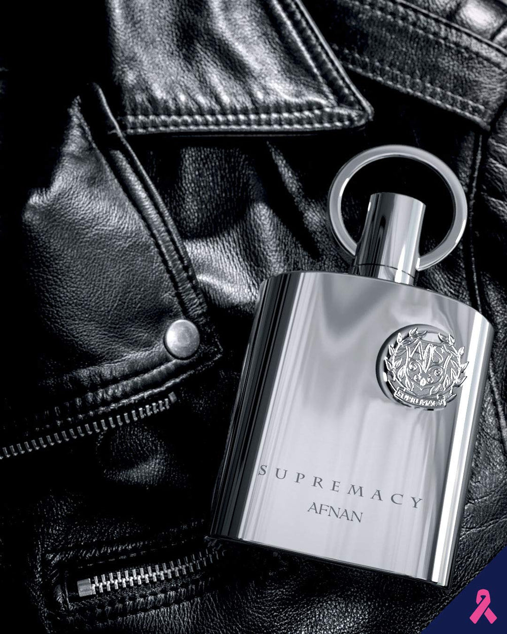 Afnan Supremacy Silver notes closeup hints at fruity, floral, and musk layers