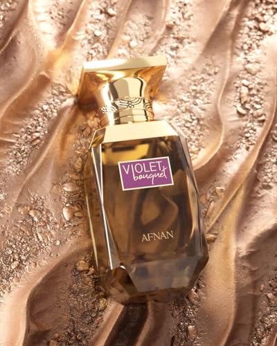 Afnan Violet Bouquet cap close-up highlights premium packaging and anticipation.
