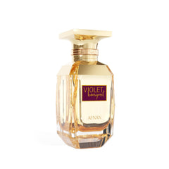 Afnan Violet Bouquet packaging box communicates gift-ready elegance for occasions.