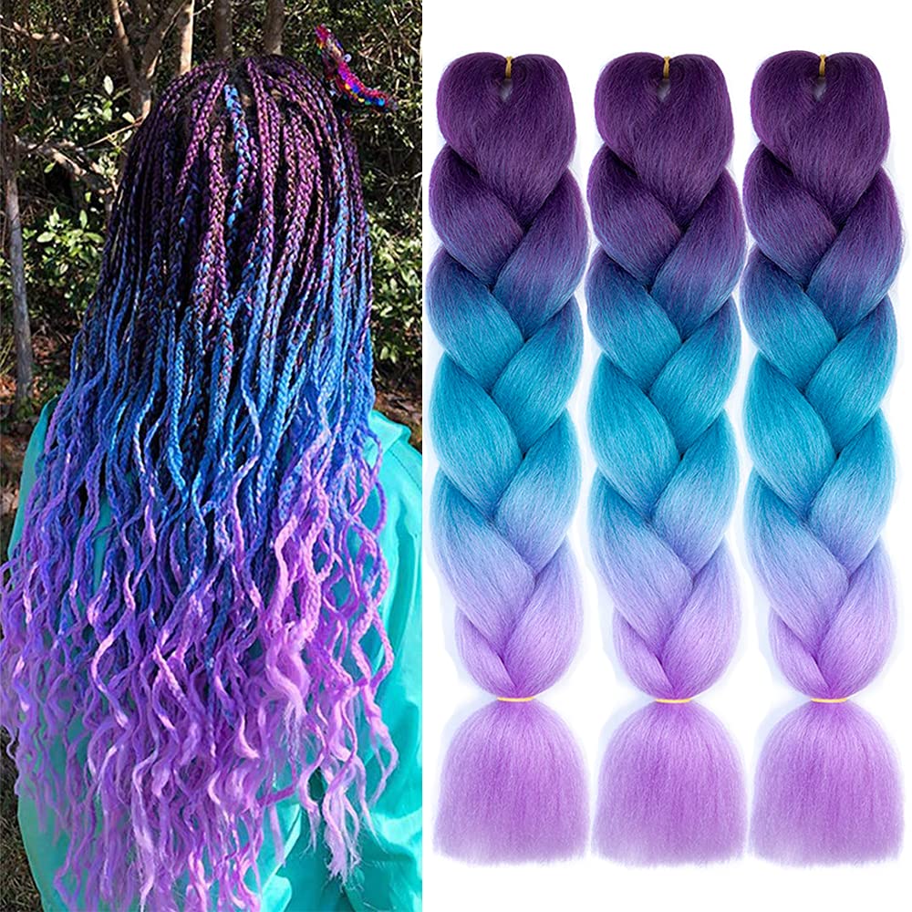 AFNOTE ombre braiding hair 24inch crochet-3pcs for quick, stylish updos