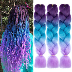 AFNOTE ombre braiding hair 24inch crochet-3pcs for quick, stylish updos