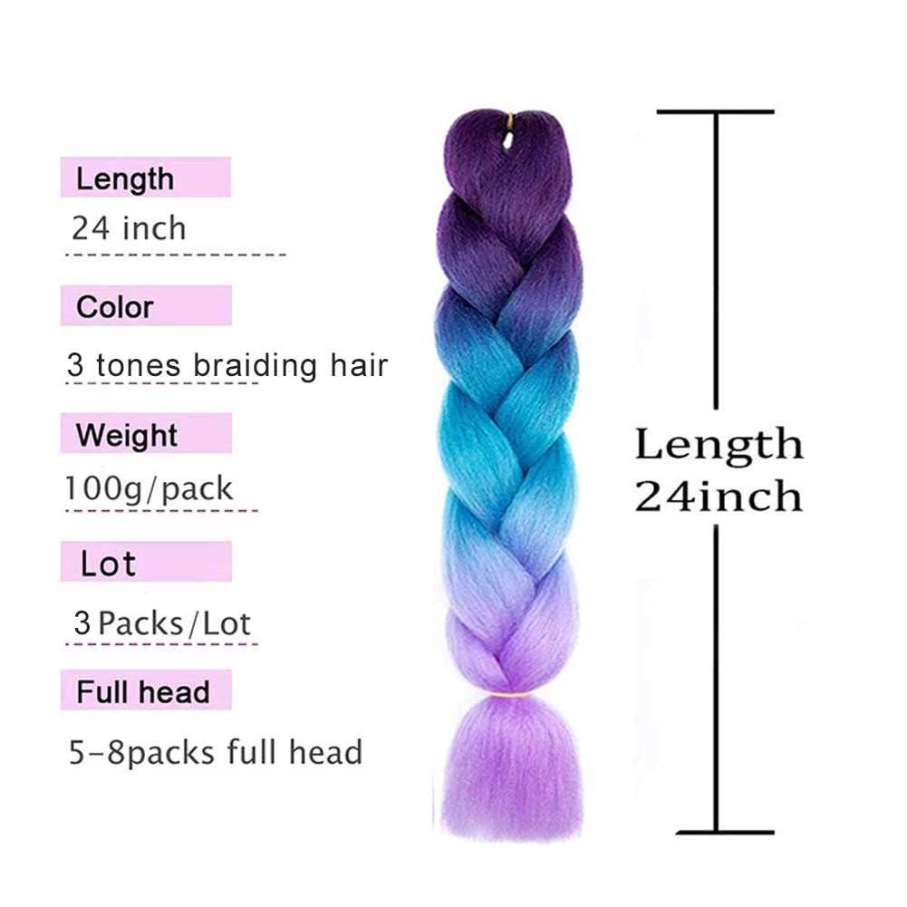 AFNOTE ombre braiding hair 24inch no-tangle design for easy detangling