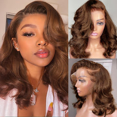 Afribye brown wig with 13x6 HD lace frontal for natural parting and daily wear.